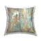 Stupell Industries Gold Abstract with Blue Decorative Printed Throw Pillow Design by Justin Turner, 18 x 7 x 18